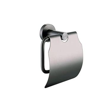 Imagem de Acessórios de ferragens para banheiro cinza dourado escovado roupão gancho barra de toalha anel rack suporte de lenço de papel prateleira suporte para escova de dentes, suporte para papel cinza