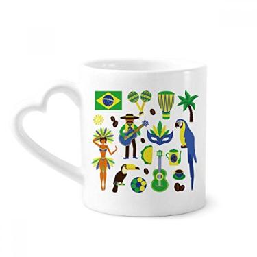 Imagem de Papagaio de futebol guitarra café brasil caneca café cerâmica copo de coração de vidro
