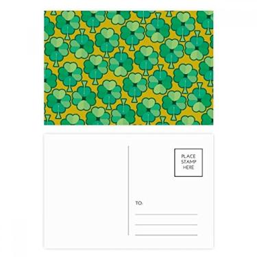 Imagem de Trevo de quatro folhas da Irlanda, dia de São Patrício, conjunto de cartões postais de aniversário, cartão de agradecimento