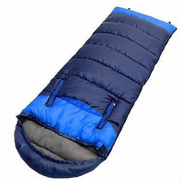 Imagem de GQYYS Saco de dormir envelope, saco de dormir leve, impermeável, quente, 190 cm, 75 cm, pode ser emendado saco de dormir duplo, sacos de dormir para adultos e crianças acampamento - 1,3 kg_azul esquerdo super