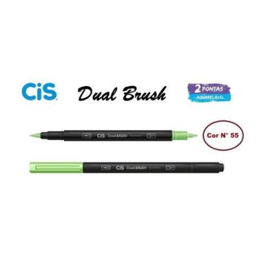 Imagem de Caneta Pincel Cis Dual Brush Pen Aquarelável 55 Verde Claro