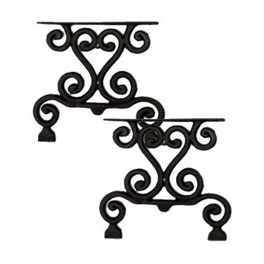 Imagem de Par Pé de Banco Churrasqueira em Ferro Fundido 37x38cm