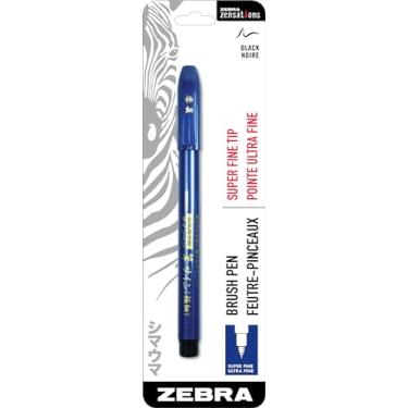 Imagem de Zebra Pen Caneta pincel Zensations, ponta de pincel, tinta preta resistente à água, pacote com 1