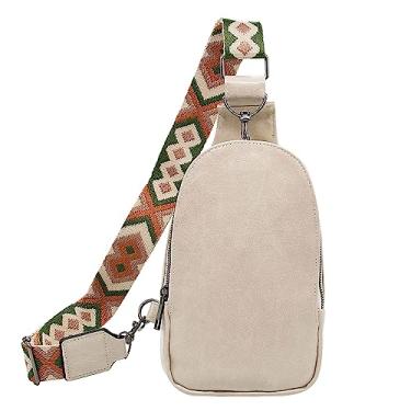 Imagem de Long Keeper Bolsa tiracolo feminina masculina de couro vegano pequena bolsa tiracolo de viagem com alça ajustável, Bege, One Size