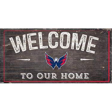 Imagem de Fan Creations NHL Washington Capitals Unissex Washington Capitals Welcome Distressed, Cor da equipe, 15 x 30 cm