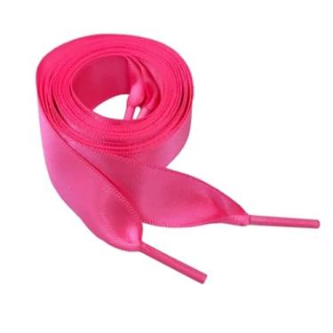 Imagem de Flat Satin Ribbon Shoelaces Laces For Sneaker Sport Shoes(Color:Deep Pink,Size:140cm)