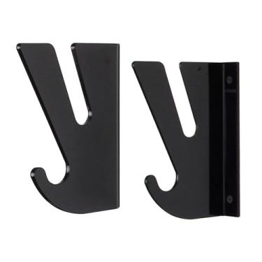 Imagem de shamjina Suporte de parede para skate e prancha de surf, suporte de armazenamento para prancha de skate e prancha longa, sala de estar interna, PRETO