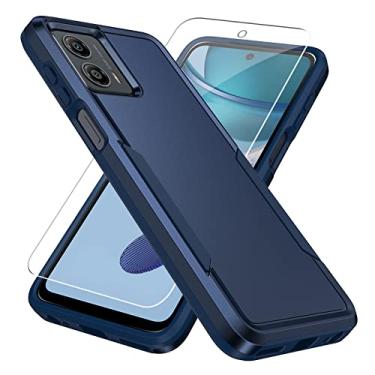 Imagem de Warsia Capa para Moto G 5G 2023, Motorola G 5G 2023 com protetor de tela [teste de queda de grau militar] Capa protetora resistente à prova de choque resistente para Motorola Moto G 5G 2023, azul