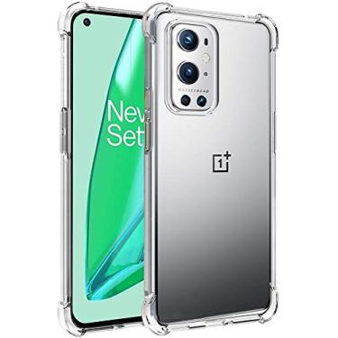 Imagem de Folmeikat Capa Oneplus 9 Pro, capa 1+9 Pro para homens e mulheres, capa antiqueda à prova de choque de TPU macio de duas cores para Oneplus 9 Pro 6,7 polegadas (transparente) (transparente)