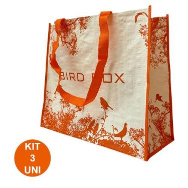 Imagem de Bolsa Ecobag Sacola de Ombro Kit 3 Uni Dobravel Mercado Compras - AB M