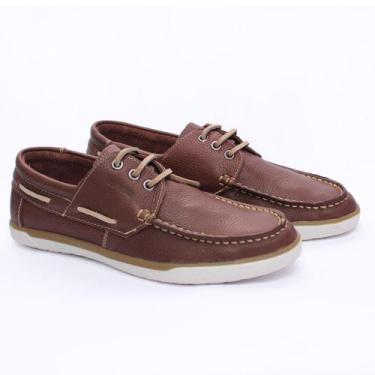 Imagem de Mocassim Dockside Masculino Couro Moderno Casual Conforto - GTS, Café,