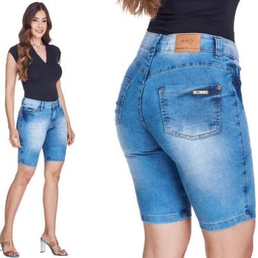 Imagem de Bermuda Ciclista Jeans Feminina HNO Azul Premium - HNO Jeans, 54