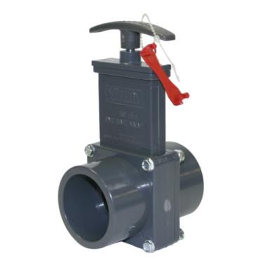 Imagem de Valterra Válvula de porta de PVC 8101X, deslizante de 50 mm com suporte de portão, PVC