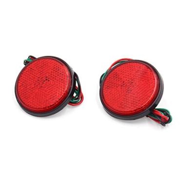 Imagem de uxcell 2 peças LED vermelho redondo motocicleta scooter refletor freio cauda luz de seta lâmpada
