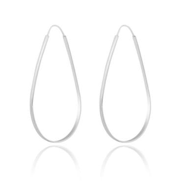 Imagem de Brinco Argola Feminino Modelo Gota Em Prata 925 - Dazzie