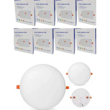 Imagem de Kit 10 Luminária Plafon Led Borda Infinita 20W Embutir Redondo Bivolt 