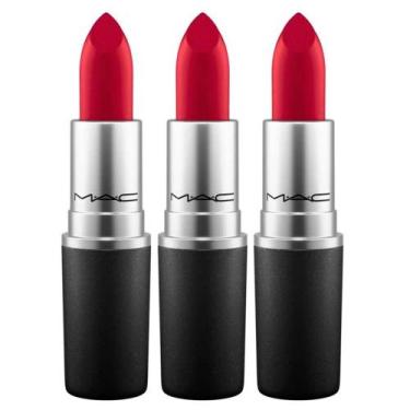 Imagem de MAC Kit de Maquiagem - 3 Batons Retro Matte Ruby Woo, Kit