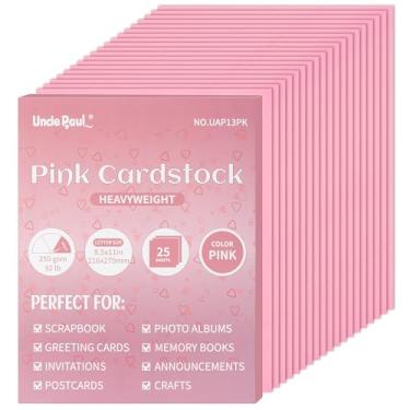 Imagem de Cartolina para artesanato e cartões, 21,6 x 28 cm/25 folhas de papel 85Ib 250g UAP013 (Rosa/250gsm, 21,6 x 27,9 cm/25 folhas)