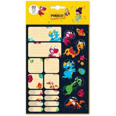 Imagem de Etiqueta Adesiva, Escolar, Astro Dino 3 Folhas, Pimaco