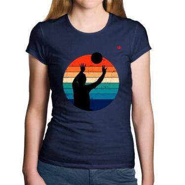 Imagem de Baby Look Algodão Vôlei Vintage Sunset - Foca na Moda, Marinho, P