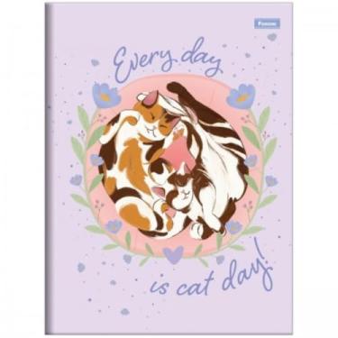 Imagem de Caderno Brochura GRANDE Smoogies Pets Cachorro e Gato Modelo 2025-80 Folhas (Roxo)