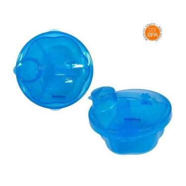 Imagem de Porta Leite em Pó para bebe com 3 divisórias - New Baby, Azul