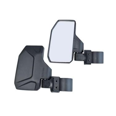 Imagem de Espelho lateral universal Offroad UTV retrovisor para Pioneer Polaris 900 1000 Kawasaki Can Am John Deere com braço ajustável de 4 cm - 5 cm - barra de gaiola de rolo - 1 par conjunto (esquerda e