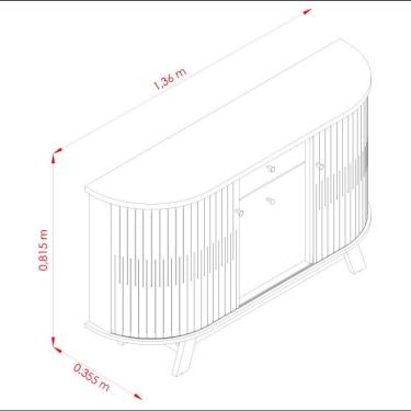 Imagem de Aparador para Sala Buffet Monza e Cristaleira Marina Cinamomo Off White – Madetec
