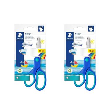 Imagem de Kit 02 Tesoura Escolar 14cm Para Canhoto Staedtler Noris Club Ponta Arredondada - Staedtler