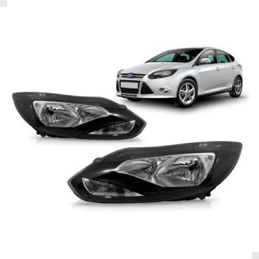 Imagem de Par Farol Focus 2014 a  2016 Mascara Negra Eletrico C/ Motor - TYC, Pa