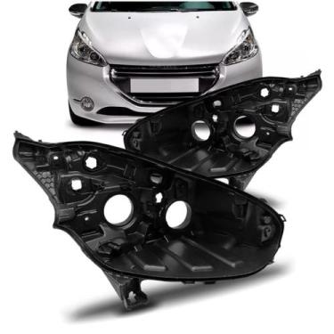 Imagem de Par Carcaca Farol Peugeot 208 2012 a 2016BR - SP ACESSÓRIOS