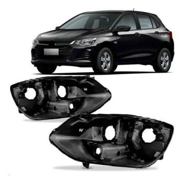 Imagem de Par carcaca farol onix 2020 2021 2022 2023 2024 modelo com projetor - 