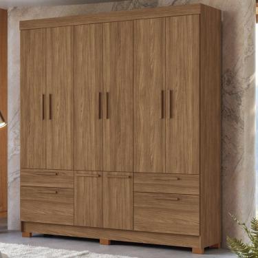 Imagem de Guarda-roupa 8 Portas 4 Gavetas Mdp Curitiba Jatoba