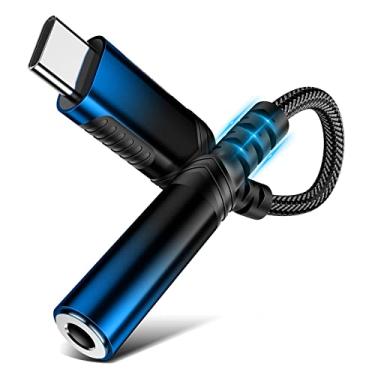 Imagem de HGCXING Adaptador de áudio para Samsung Galaxy S25 S25+ S25 Ultra, USB C para adaptador de fone de ouvido de 3,5 mm para iPad 10, conector de áudio de 3,5 cm trançado tipo C Dongle DAC adaptador para