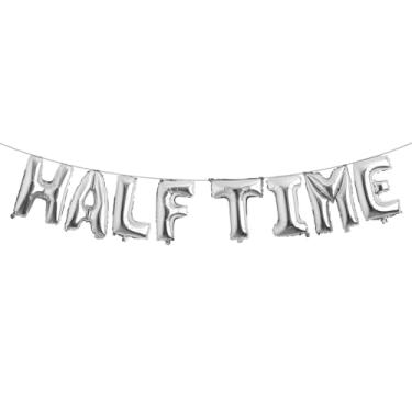 Imagem de Basketball Half Time Birthday Party Decorations Boys Foil Balloons, for 6 Months Parties, It's Game Time Basketball Decor, Sport Theme Birthday Party Supplies (HALF TIME Silver)