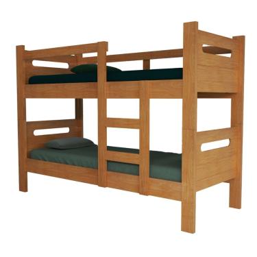 Imagem de Beliche Amanda Solteiro Com Cercado E Escada Cor Cerejeira