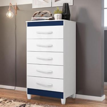 Imagem de Comoda Milady 5 Gavetas Azul