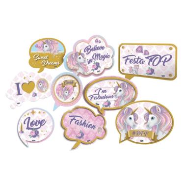 Imagem de Plaquinhas Divertidas Unicórnio - 9 Unidades