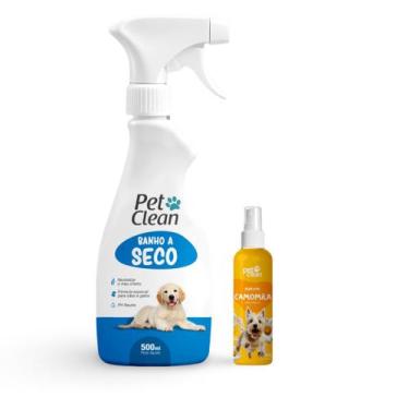 Imagem de Kit Perfume frutado para caes gatos cachorro + banho a seco higiene co