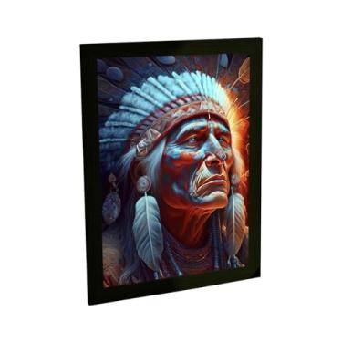 Imagem de Quadro Decorativo Índio Cacique Pajé Ancião Ilustração Decoração Poster Quarto Sala