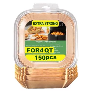 Imagem de Air Fryer Liners descartáveis de 4 litros para fritadeira a ar Chefman, 150 peças, forros de papel pergaminho para fritadeiras a ar compactas inteligentes 8 em 1 Beelicious 8 em 1
