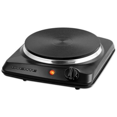 Imagem de Fogão de Mesa Elétrico OVENTE, 1 Queimador de 1000W, Placa de Ferro Fundido 18,4cm, Controle de Temperatura 5 Níveis, Design Compacto