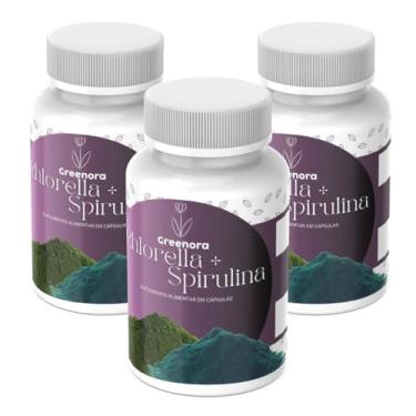 Imagem de Chlorella + Spirulina - 60 Cápsulas - Greenora (kit 3)