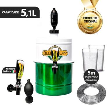 Imagem de Chopeira Portatil Alum Cores 5,1l Torneira + 2 Copos e Serpentina - TK