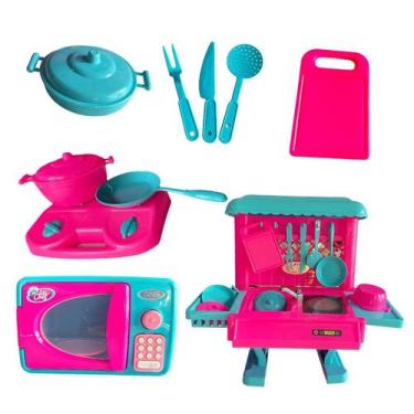 Imagem de Kit Big Cozinha Pia Fogão Micro-ondas Brinquedo Infantil - Usual