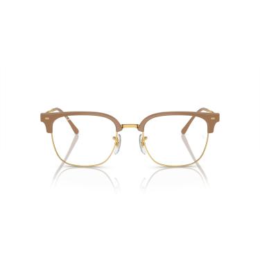 Imagem de Armação para Óculos Ray-Ban New Clubmaster 0RX7216 8342 Tam 51 / Marrom Claro/Ouro