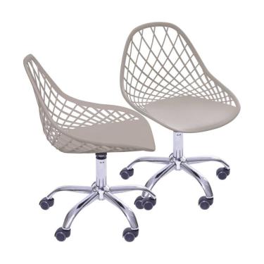 Imagem de Kit 2 Cadeiras Polipropileno Base em Madeira  Cinza