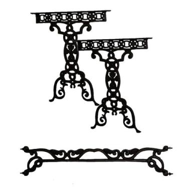 Imagem de Kit Par Pé De Mesa E Trava Vila Rica Em Ferro Fundido N02. - FUNDIÇAO 