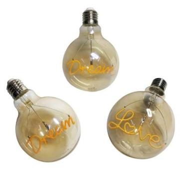 Imagem de Lampada Led Dream Home Love Mensagem Vintage Branco Quente 4w Retro Ca