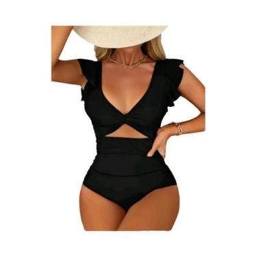 Imagem de Maiô Feminino com Decote V, Costas Nuas e Controle de Barriga - Corte 